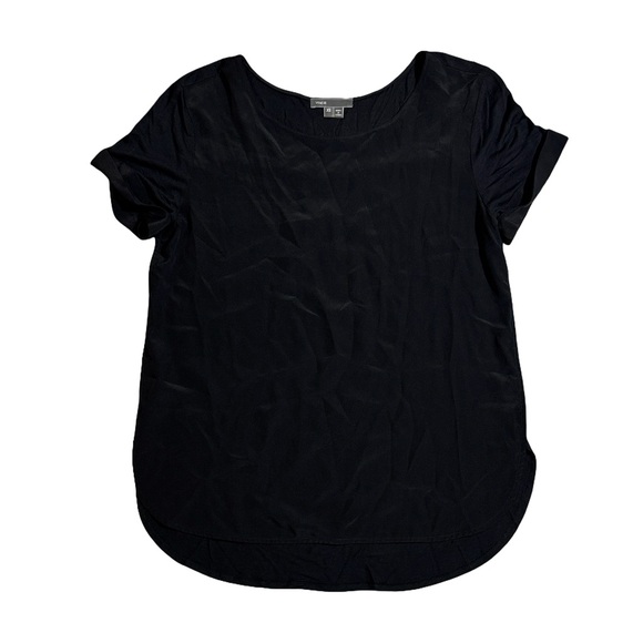 Vince womens XS black solid viscose round neck lightweight short sleeve T-shirt - Picture 1 of 4